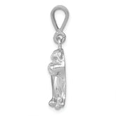 14K White Gold Bulldog Pendant